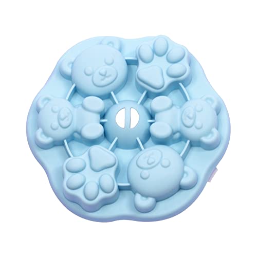 IHEHUA Cartoon-Silikongel-Kuchenform, Baby-Ergänzungsfutter, gedämpfte Reiskuchen, mit Deckel, 20,3 x 20,3 cm (Blau, Einheitsgröße) von IHEHUA