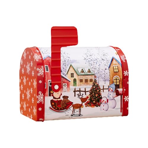 IHEHUA Dekor Weihnachten Keksdosen Weißblech Süßigkeiten Boxen Leere Dosen Xmas Rentier Geschenkbox Keksbehälter Kekse Ts Tre At Boxen Schokolade Snacks Box Süßigkeiten Glas Küche Snack Organizer (D, von IHEHUA