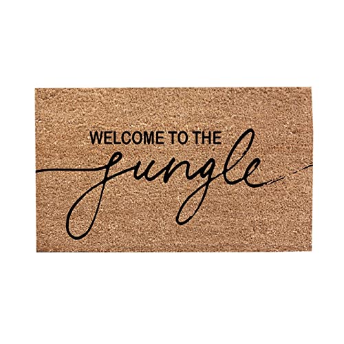 IHEHUA Lustige Fußmatte mit Aufschrift "Welcome To The Jungle", Blattgrün, Heimdekoration, Outdoor, Willkommensmatte, beflockter Teppich, Be Nice Or Leaf Fußmatte, Blume, Sommerdecken, Größe Cool von IHEHUA