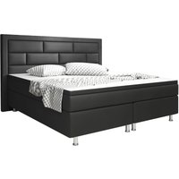 Boxspringbett NIZZA 180x200 cm Kunstleder Schwarz von IHG