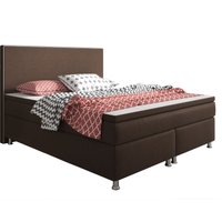 IHG Boxspringbett King Size 180x200 cm Webstoff Braun von IHG