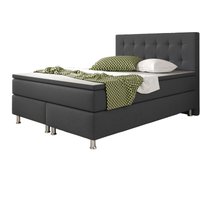 Boxspringbett Köln 140x200 Webstoff Anthrazit von IHG