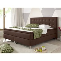 Boxspringbett Köln 180x200 Webstoff Braun von IHG