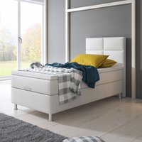 IHG Boxspringbett Miami mit Bettkasten  90x200 cm Kunstleder Weiß von IHG