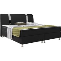 IHG Boxspringbett Riva 180x200 cm Kunstleder Schwarz von IHG