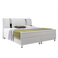Boxspringbett Riva 180x200 cm Kunstleder Weiß von IHG