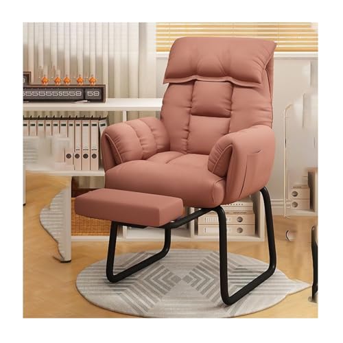 Ergonomischer Home-Office-Stuhl, Gaming-Stühle, Liegesessel mit Fußstütze, verstellbares Lazy-Sofa for Schlafsäle, Liege-Computerstühle mit Lordosenstütze, verstellbare Rückenlehne (grau)(Pink1) von IHGVVING
