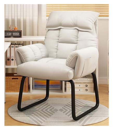 Ergonomischer Home-Office-Stuhl, Gaming-Stühle, Liegesessel mit Fußstütze, verstellbares Lazy-Sofa for Schlafsäle, Liege-Computerstühle mit Lordosenstütze, verstellbare Rückenlehne (grau)(White) von IHGVVING
