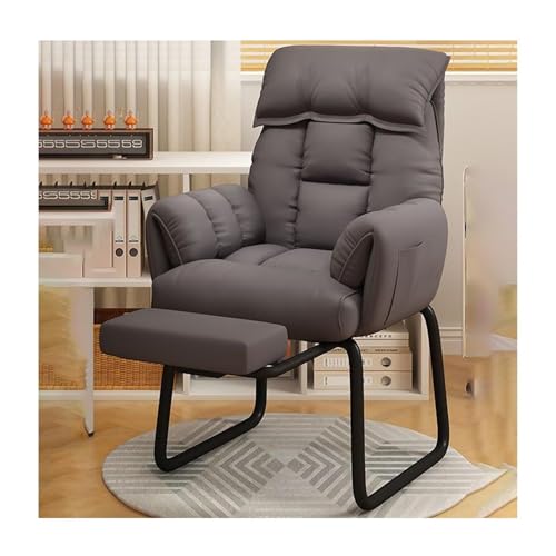 Ergonomischer Home-Office-Stuhl, Gaming-Stühle, Liegesessel mit Fußstütze, verstellbares Lazy-Sofa for Schlafsäle, Liege-Computerstühle mit Lordosenstütze, verstellbare Rückenlehne (grau)(Gray1) von IHGVVING