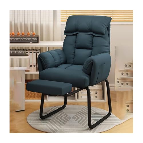 Ergonomischer Home-Office-Stuhl, Gaming-Stühle, Liegesessel mit Fußstütze, verstellbares Lazy-Sofa for Schlafsäle, Liege-Computerstühle mit Lordosenstütze, verstellbare Rückenlehne (grau)(Blue1) von IHGVVING