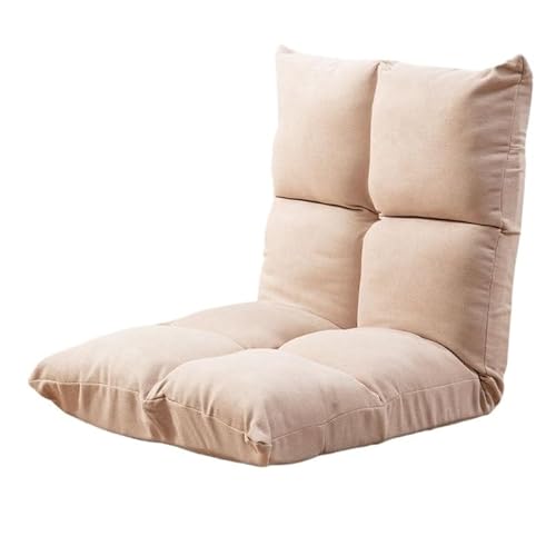 IHGVVING Bodenstuhl Verstellbar 14 Ebenen Memory, Klappbarer Bodensofastuhl Liegestuhl Klappbares Schlafsofa Liege, Geeignet for Lesen Spiele Meditation, Komplett Montiert(Beige1) von IHGVVING