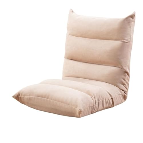 IHGVVING Bodenstuhl Verstellbar 14 Ebenen Memory, Klappbarer Bodensofastuhl Liegestuhl Klappbares Schlafsofa Liege, Geeignet for Lesen Spiele Meditation, Komplett Montiert(Beige2) von IHGVVING