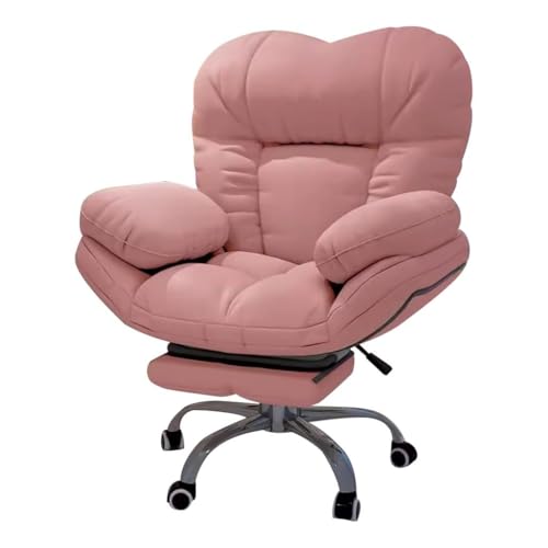 IHGVVING Schreibtischstuhl for Schlafzimmer, jetzt in Dunkelgrau, ergonomisch, höhenverstellbar, neigbare Armlehnen, 2 Neigungspositionen, Mattes Finish, geeignet for Spielen, Essen, Lesen,(Pink2) von IHGVVING