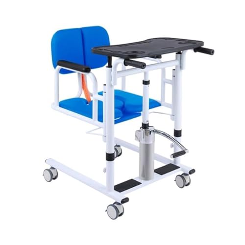 IHGVVING Tragbarer 4-in-1-Patientenlift-Rollstuhl, 180° geteilter Sitz, multifunktionaler Toilettenstuhl for Zuhause, Transfergerät for ältere Menschen, Lift-Transferstuhl(Blue) von IHGVVING