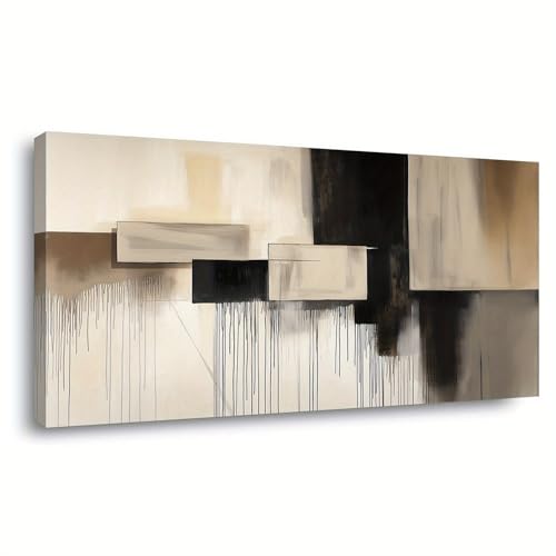 IHHGNB Leinwandbild, Schwarz-Weiß, modernes abstraktes Gemälde, Bilddruck auf Leinwand für Wohnzimmer, Badezimmer, Schlafzimmer, Dekoration (55 x 110 cm (22 x 43 Zoll)/ohne Rahmen) von IHHGNB