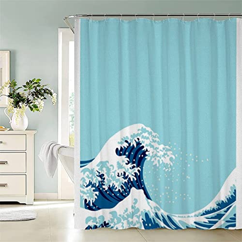 IHIPPO Japan Ukiyo-e Duschvorhang 180x180 Japanische Kunst-Ozeanwellen Badezimmer Vorhänge Waschbar Badvorhang Wasserdicht Anti-schimmel Badvorhang with 12 Hooks Duschvorhang fuir Badewanne IHIPPO Japan Ukiyo-e Duschvorhang 180x180 Japanische Kunst-Ozeanwellen Badezimmer Vorhänge Waschbar Badvorhang Wasserdicht Anti-schimmel Badvorhang with 12 Hooks Duschvorhang fuir Badewanne von IHIPPO
