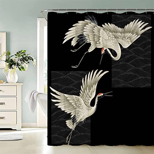IHIPPO Lang Duschvorhang 240x200 Japanischen Stil Japanischer Duschvorhänge Extra Breit Bathroom Waschbar Anti Schimmel Duschvorhang Sommer Weiß Schwarz Grau Grün Bunt von IHIPPO