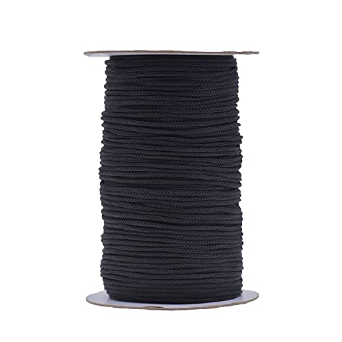 IHKFILAN Polypropylen Utility Rope Kordelzug Hohl geflochtenes, PP-Seil Barrier Rope Polypro Rope, Flechtleine Tauwerk,Outdoor Seil Knotenfest (Black, 3MM) von IHKFILAN