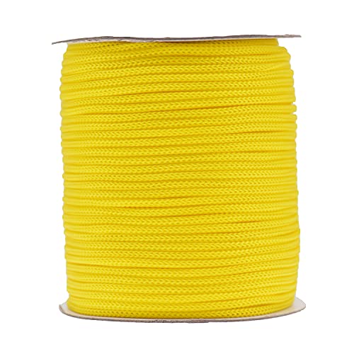 IHKFILAN Polypropylen Utility Rope Kordelzug Hohl geflochtenes, PP-Seil Barrier Rope Polypro Rope, Flechtleine Tauwerk,Outdoor Seil Knotenfest (Yellow, 5MM) von IHKFILAN