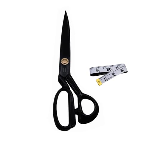 IHKFILAN Professionelle Schneiderschere Schwerlast Schere Industrielle Stärke Manganstahlschere Sharp für Zuhause und Büro Künstler Schneiderinnen,PVC Komfortgriff Schneiderschere, Schwarz 10"/26 cm von IHKFILAN