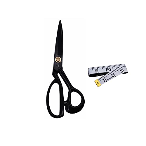 IHKFILAN Professionelle Schneiderschere Schwerlast Schere Industrielle Stärke Manganstahlschere Sharp für Zuhause und Büro Künstler Schneiderinnen,PVC Komfortgriff Schneiderschere, Schwarz 9"/23 cm von IHKFILAN