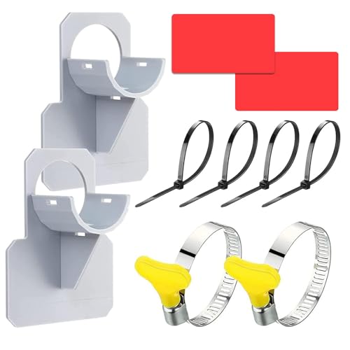 2 Stück Pool Schlauchhalter Knickschutz aus Kunststoff, Schwimmbad Rohrhalter 26mm - 38mm Pool Schlauchhalterung Poolzubehör mit Kabelbinder, Pool Rohrhalter Fitting für Intex und Bestway (Grau) von IHLOOTD