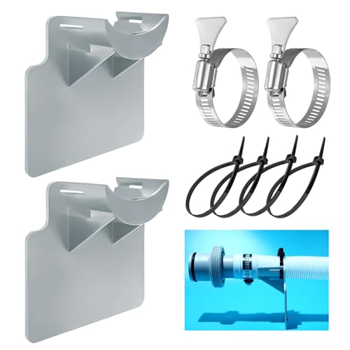 Pool Schlauchhalter 2 Stück Schwimmbad Rohrhalterung Pool Schlauch Zubehör (Grau) von IHLOOTD