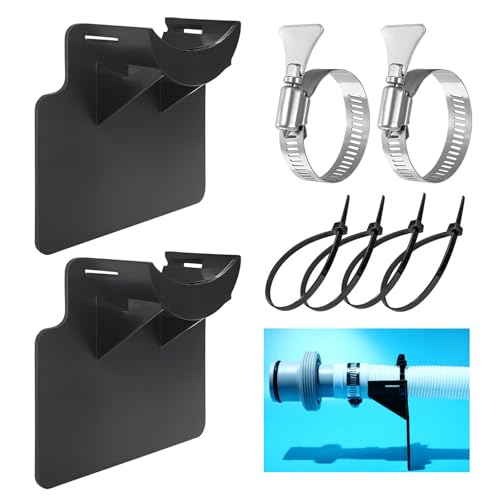 Pool Schlauchhalter 2 Stück Schwimmbad Rohrhalterung Pool Schlauch Zubehör (Schwarz) von IHLOOTD