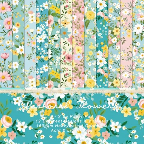 Scrapbook Papier Block 15,2x15,2 cm, 24 Blatt Blumenmuster Ein-seitig Bastelpapier, Frühlingsblume Kartenpapier Dekorpapier Block für DIY Kunsthandwerk Scrapbook Tagebuch Geschenkkarten Scrapbook Papier Block 15,2x15,2 cm, 24 Blatt Blumenmuster Ein-seitig Bastelpapier, Frühlingsblume Kartenpapier Dekorpapier Block für DIY Kunsthandwerk Scrapbook Tagebuch Geschenkkarten von IHLOOTD