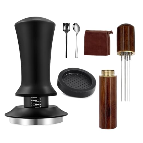 IHONYI Kaffee Tamper Set 58mm,Tamper Set Inkl. Espresso Zubehör,Edelstahl & Abnehmbares,Eingebaute Feder & Skala Espresso Tamper Für Cafes, Geschenke Für Kaffeeliebhaber von IHONYI