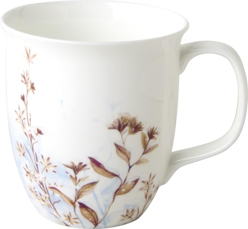 IHR - BOC 1053349 - Kaffee Becher, Icy Branches, Porzellan, Bone China, 10cm x 9cm, 375ml, spülmaschinen- und mikrowellengeeignet von IHR Ideal Home Range