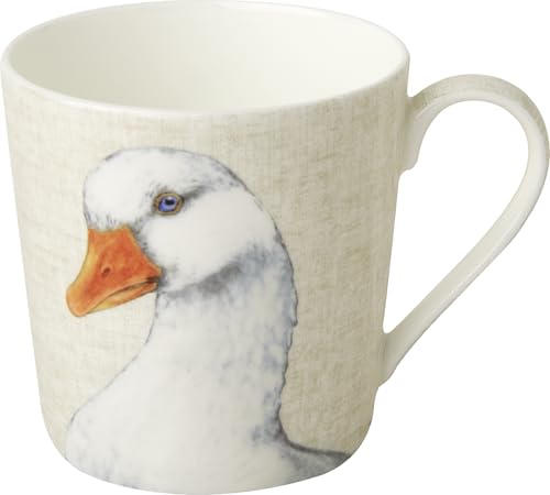 IHR - BOJ 1072760 - Kaffee Becher, Farm Goose, Gans, Porzellan, Bone China, 9cm x 9cm, spülmaschinen- und mikrowellengeeignet, 350ml von IHR Ideal Home Range