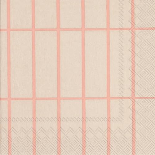 IHR Ideal Home Range Marimekko Party-Servietten, Einweg-Servietten, 3-lagig, 16,5 x 16,5 cm, Tiiliskivi (Leinen und Rose), 20 Stück von IHR Ideal Home Range
