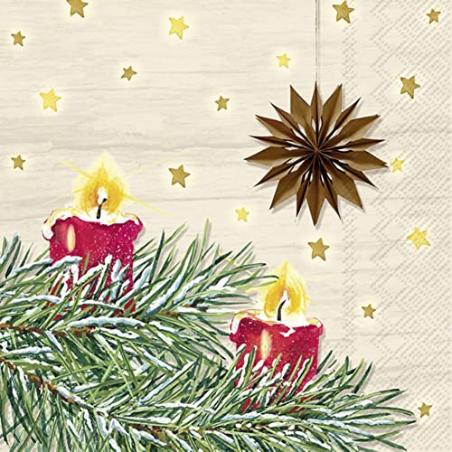 IHR Ideal Home Range - Papierservietten ADVENT FEELING cream 20 St. Lunch-Servietten 33 cm x 33 cm von IHR Ideal Home Range