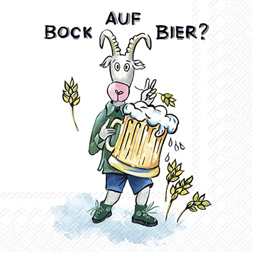 IHR Ideal Home Range - Papierservietten BOCK AUF BIER 20 St. Lunch-Servietten 33 cm x 33 cm von IHR Ideal Home Range