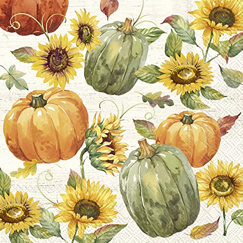 IHR Ideal Home Range - Papierservietten GLORY HARVEST cream 20 St. Lunch-Servietten Herbstdekor Kürbis Sonnenblume 33 cm x 33 cm IHR Ideal Home Range - Papierservietten GLORY HARVEST cream 20 St. Lunch-Servietten Herbstdekor Kürbis Sonnenblume 33 cm x 33 cm von IHR Ideal Home Range
