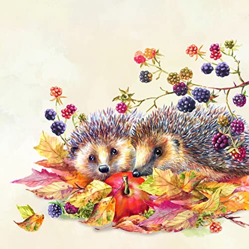 IHR Ideal Home Range - Papierservietten HEDGEHOG FRIENDS cream 20 St. Lunch-Servietten 33 cm x 33 cm von IHR Ideal Home Range