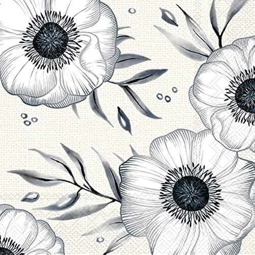 IHR Ideal Home Range - Papierservietten HOLLY FLOWER cream 20 St. Cocktail-Servietten 25 cm x 25 cm von IHR Ideal Home Range