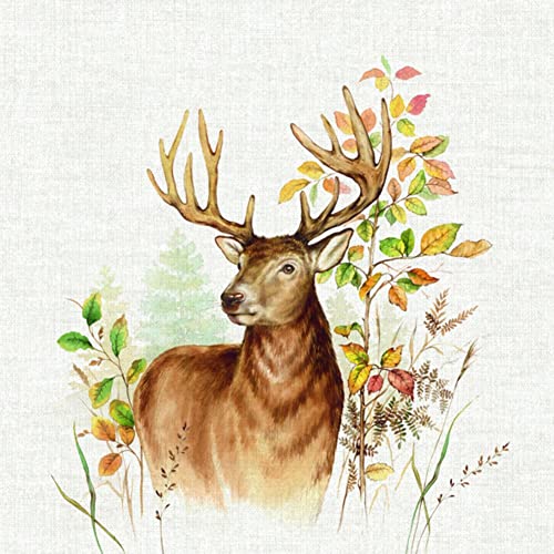 IHR Ideal Home Range - Papierservietten HUNTED DEER cream 20 St. Lunch-Servietten 33 cm x 33 cm von IHR Ideal Home Range