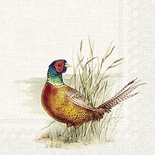 IHR Ideal Home Range - Papierservietten HUNTED PHEASANT cream 20 St. Cocktail-Servietten 25 cm x 25 cm von IHR Ideal Home Range