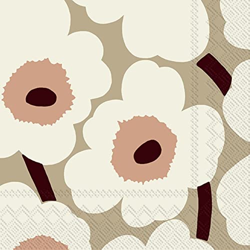 IHR Ideal Home Range - Papierservietten Marimekko UNIKKO cream 20 St. Cocktail-Servietten 25 cm x 25 cm von IHR Ideal Home Range