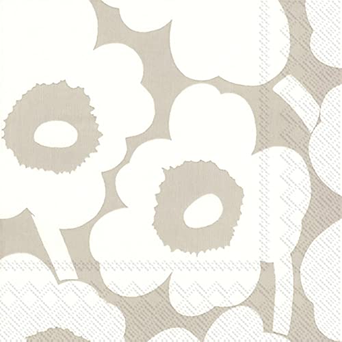 IHR Ideal Home Range - Papierservietten Marimekko UNIKKO linen cream 20 St. Cocktail-Servietten 25 cm x 25 cm von IHR Ideal Home Range