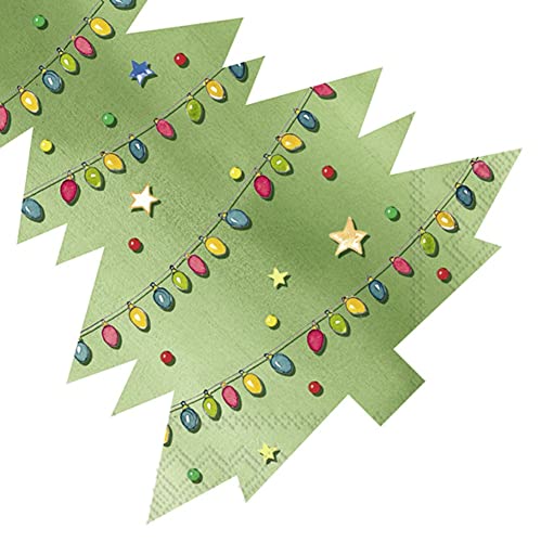 IHR Ideal Home Range - Papierservietten TREE LIGHTS green 12 St. Lunch-Servietten 33 cm x 33 cm von IHR Ideal Home Range