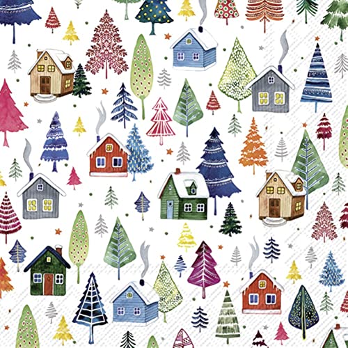 IHR Ideal Home Range - Papierservietten WINTER VILLAGE 20 St. Lunch-Servietten 33 cm x 33 cm von IHR Ideal Home Range