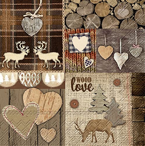 IHR Ideal Home Range - Papierservietten WOOD LOVE 20 St. Lunch-Servietten 33 cm x 33 cm von IHR Ideal Home Range