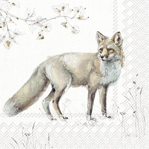 IHR Ideal Home Range - Papierservietten WOODLAND FOX nature 20 St. Lunch-Servietten 33 cm x 33 cm von IHR Ideal Home Range