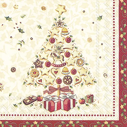 IHR Ideal Home Range - Papierservietten Weihnachtsbäckerei Baum (V&B) 20 Stk. Cocktailservietten von IHR Ideal Home Range