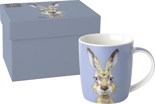 IHR - POM 1078840 - Kaffeebecher, Rabbit Buster, Hase, Porzellan, 8,5cm x 9cm, 300ml, mit Geschenkverpackung von IHR Ideal Home Range