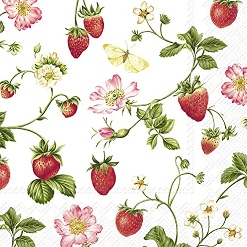 IHR Ideal Home Range - Papierservietten SWEET STRAWBERRY 20 St. Lunch-Servietten 33 cm x 33 cm von IHR Ideal Home Range