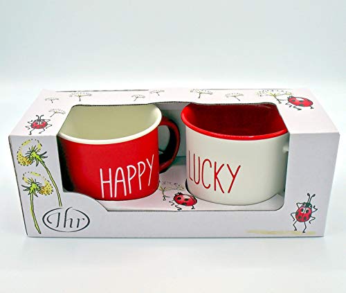 Happy go Lucky 2er Set Porzellan Becher Tassen Ihr Schmuckkarton von IHR
